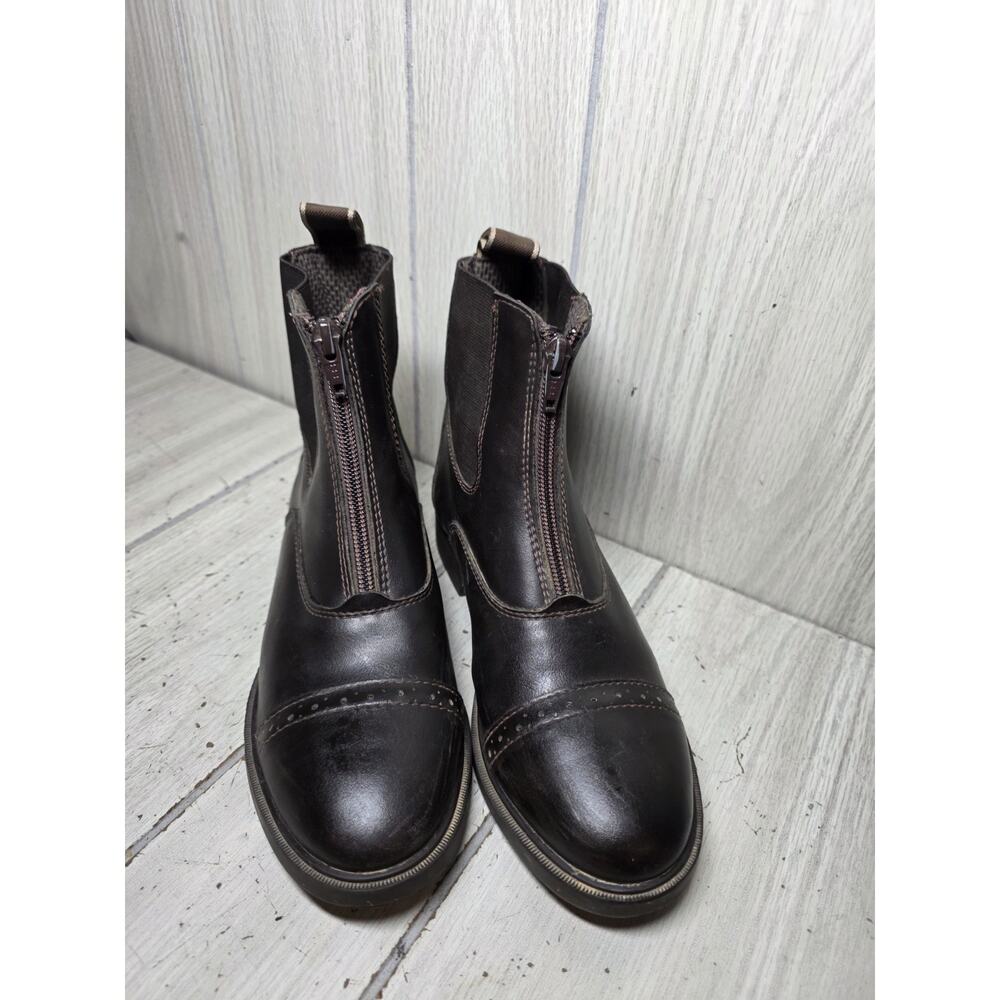 Horze Wexford Paddlock Equestian Front Zip Boots Kids Size 5 Horseback Riding - Picture 2 of 8